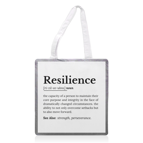 Resilience Definition - printed canvas tote bag by timsal shol