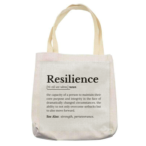 Resilience Definition - printed canvas tote bag by timsal shol