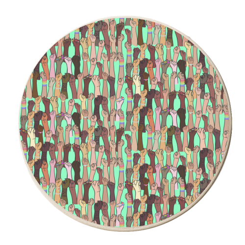 Resist - Green - personalised beer coaster by Alice Palazon