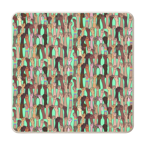 Resist - Green - personalised beer coaster by Alice Palazon