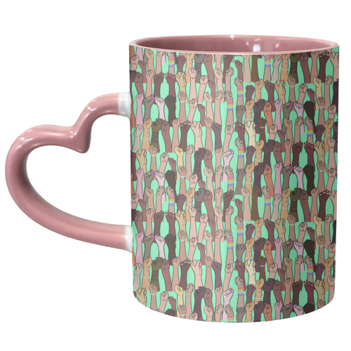 Resist - Green - unique mug by Alice Palazon