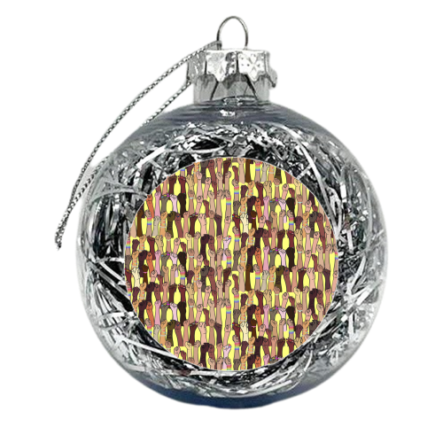 Resist - Yellow - xmas bauble by Alice Palazon