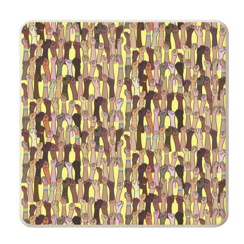 Resist - Yellow - personalised beer coaster by Alice Palazon