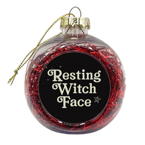 Resting Witch Face - xmas bauble by Giddy Kipper