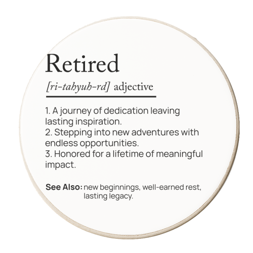 RETIRED DEFINITION - personalised beer coaster by skattia ilie
