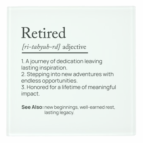 RETIRED DEFINITION - personalised beer coaster by skattia ilie