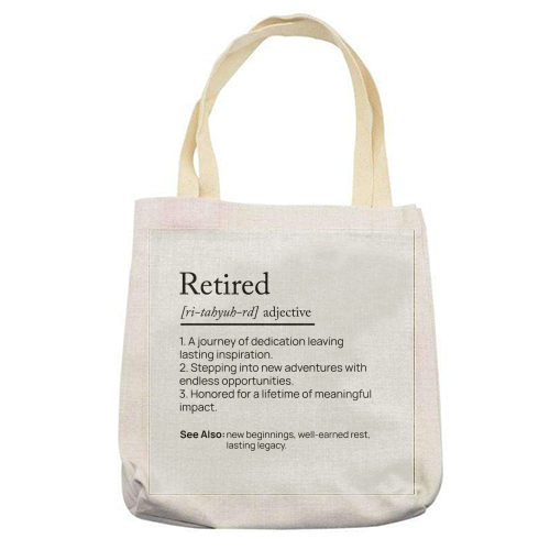RETIRED DEFINITION - printed canvas tote bag by skattia ilie