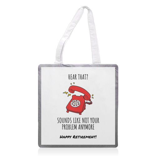 Retirement Celebration - printed canvas tote bag by timsal shol