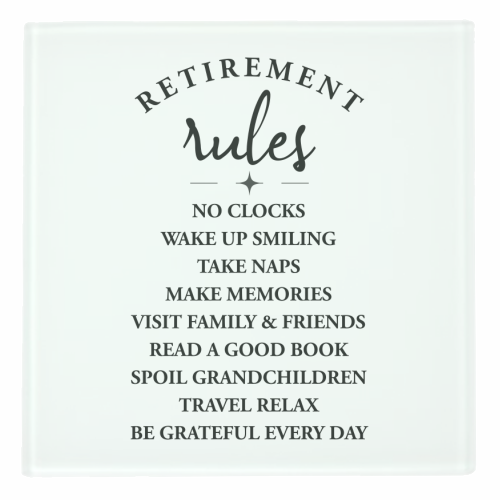 Retirement Rules – Embrace the Joy of a New Chapter - personalised beer coaster by skattia ilie
