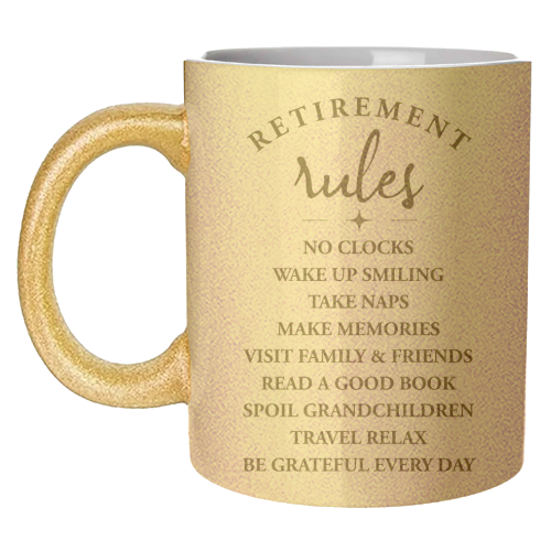 Retirement Rules – Embrace the Joy of a New Chapter - unique mug by skattia ilie