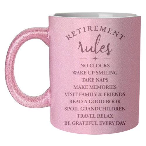 Retirement Rules – Embrace the Joy of a New Chapter - unique mug by skattia ilie