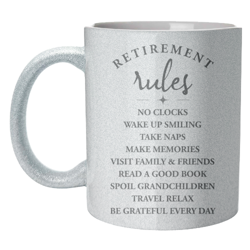 Retirement Rules – Embrace the Joy of a New Chapter - unique mug by skattia ilie