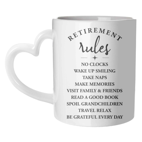 Retirement Rules – Embrace the Joy of a New Chapter - unique mug by skattia ilie