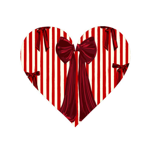 Retro Big Red Bows & Stripes Design - Magnet by EZbie