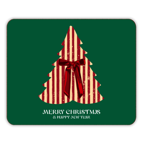 Retro Christmas Tree Greeting Illustration - designer placemat by EZbie