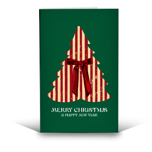 Retro Christmas Tree Greeting Illustration - funny greeting card by EZbie