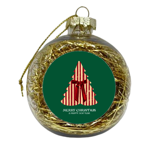 Retro Christmas Tree Greeting Illustration - xmas bauble by EZbie