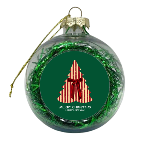 Retro Christmas Tree Greeting Illustration - xmas bauble by EZbie