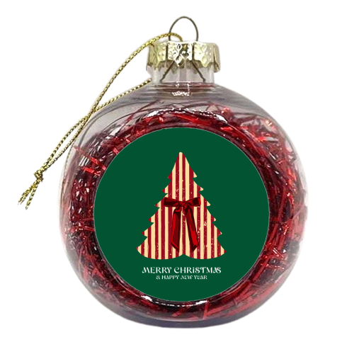 Retro Christmas Tree Greeting Illustration - xmas bauble by EZbie