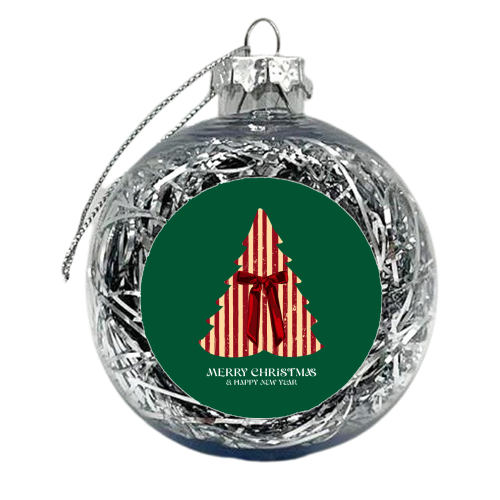 Retro Christmas Tree Greeting Illustration - xmas bauble by EZbie