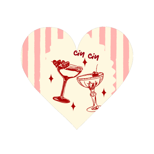 Retro Cocktail Cheers Illustration - Magnet by EZbie