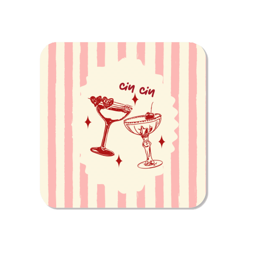 Retro Cocktail Cheers Illustration - Magnet by EZbie