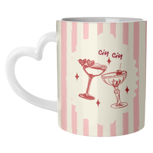 Retro Cocktail Cheers Illustration - unique mug by EZbie