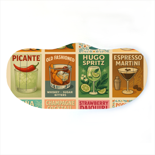 Retro Cocktail Posters - face cover mask by Ms Doodle