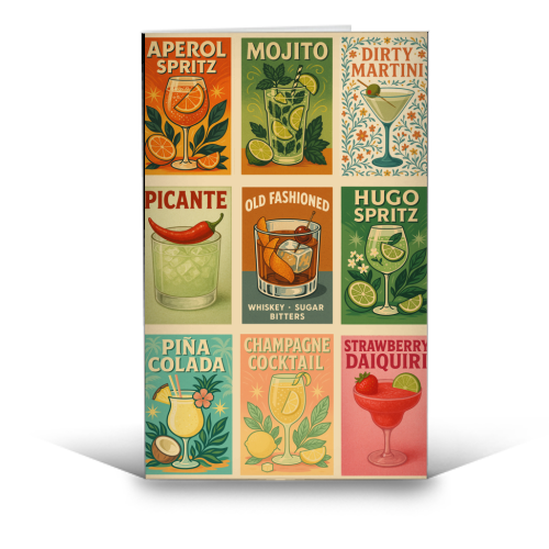 Retro Cocktail Posters - funny greeting card by Ms Doodle