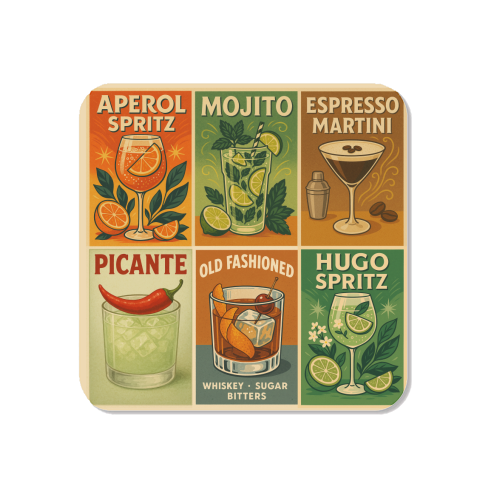 Retro Cocktail Posters - Magnet by Ms Doodle