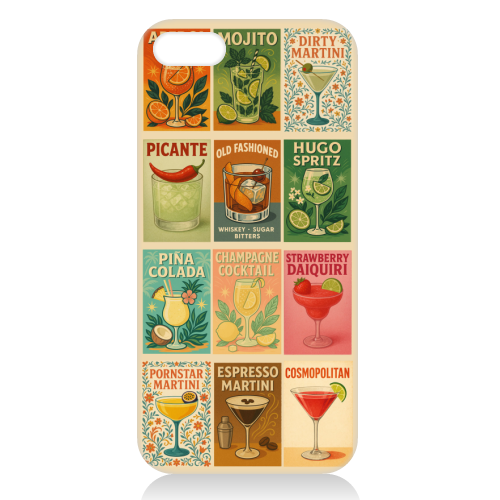 Retro Cocktail Posters - unique phone case by Ms Doodle