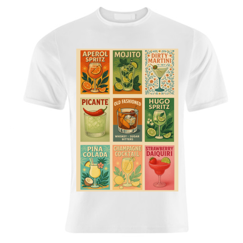 Retro Cocktail Posters - unique t shirt by Ms Doodle