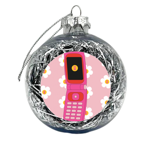 Retro Flipphone - xmas bauble by Lucy Elliott