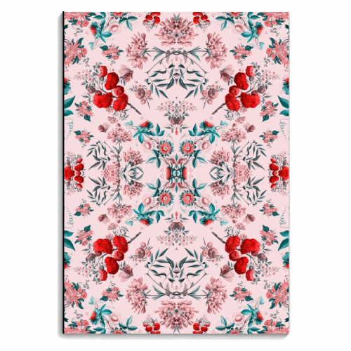 Retro Flowers, Botanical Pattern - personalised A4, A5, A6 notebook by taudalpoi