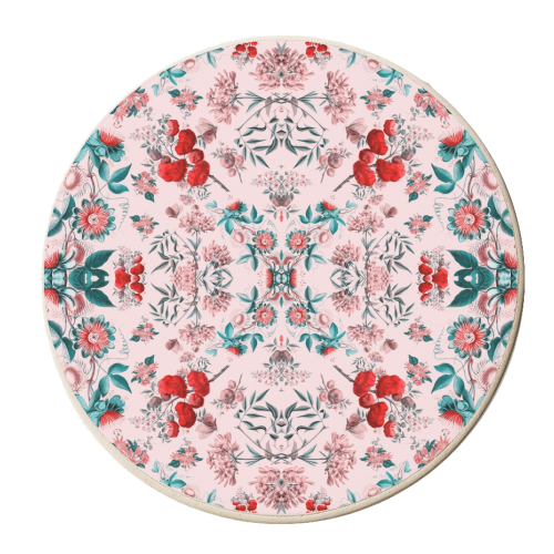 Retro Flowers, Botanical Pattern - personalised beer coaster by taudalpoi