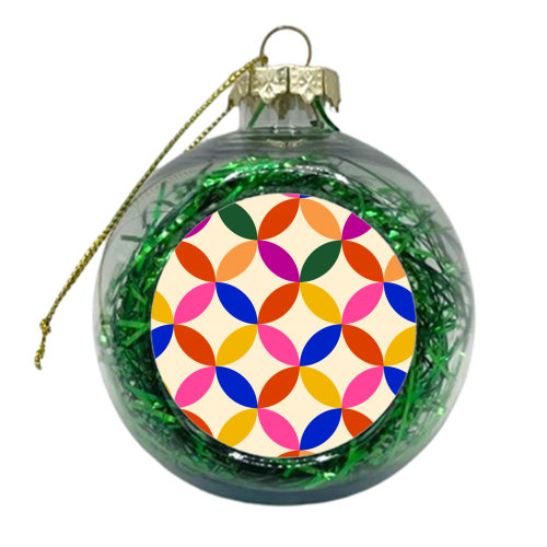 Retro Geometric Shapes Pattern - xmas bauble by Ania Wieclaw