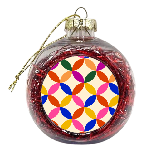 Retro Geometric Shapes Pattern - xmas bauble by Ania Wieclaw