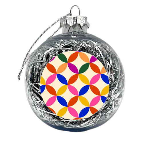 Retro Geometric Shapes Pattern - xmas bauble by Ania Wieclaw