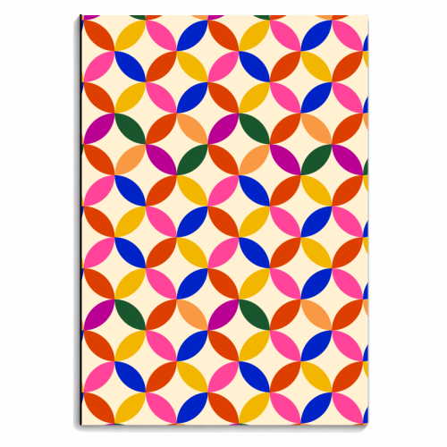 Retro Geometric Shapes Pattern - personalised A4, A5, A6 notebook by Ania Wieclaw