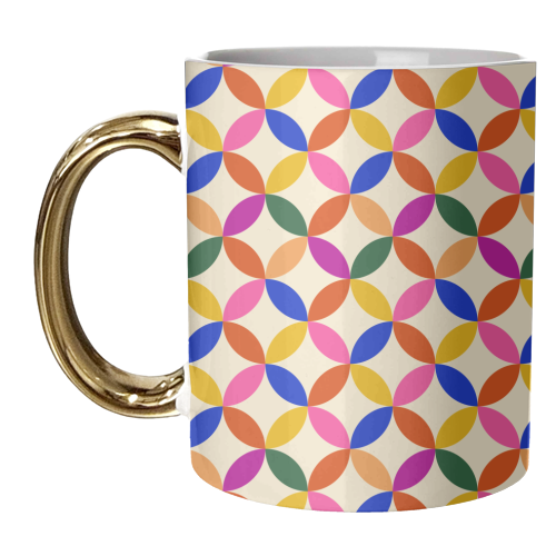 Retro Geometric Shapes Pattern - unique mug by Ania Wieclaw