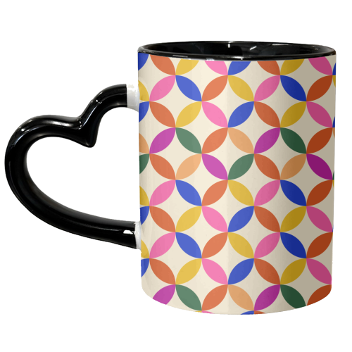 Retro Geometric Shapes Pattern - unique mug by Ania Wieclaw