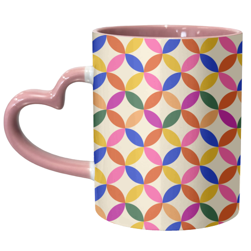Retro Geometric Shapes Pattern - unique mug by Ania Wieclaw