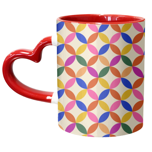 Retro Geometric Shapes Pattern - unique mug by Ania Wieclaw
