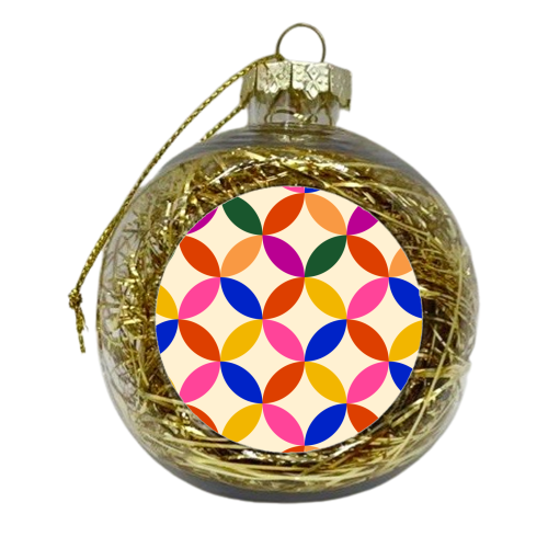 Retro Geometric Shapes Pattern - xmas bauble by Ania Wieclaw