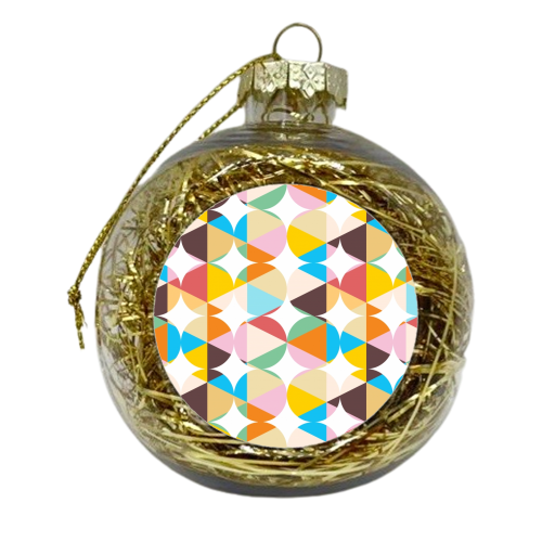 Retro Geometry - xmas bauble by Uma Prabhakar Gokhale