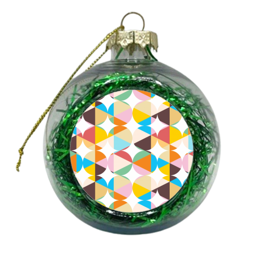 Retro Geometry - xmas bauble by Uma Prabhakar Gokhale