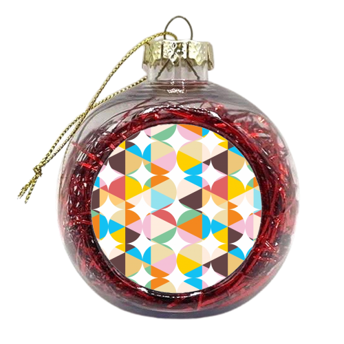 Retro Geometry - xmas bauble by Uma Prabhakar Gokhale