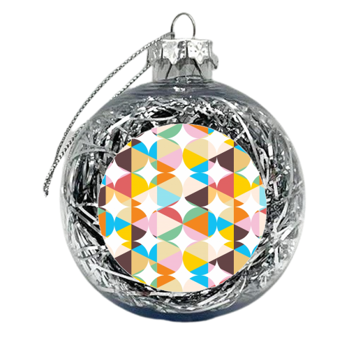 Retro Geometry - xmas bauble by Uma Prabhakar Gokhale