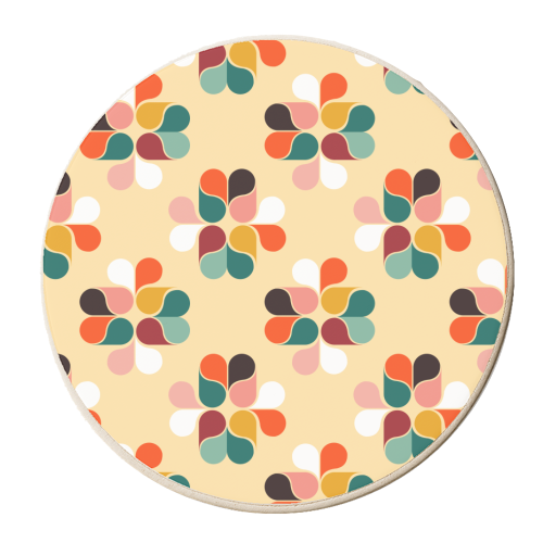 Retro geometry pattern - personalised beer coaster by Ania Wieclaw