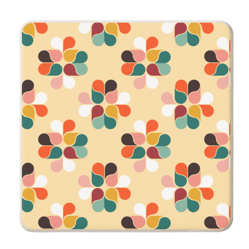 Retro geometry pattern - personalised beer coaster by Ania Wieclaw